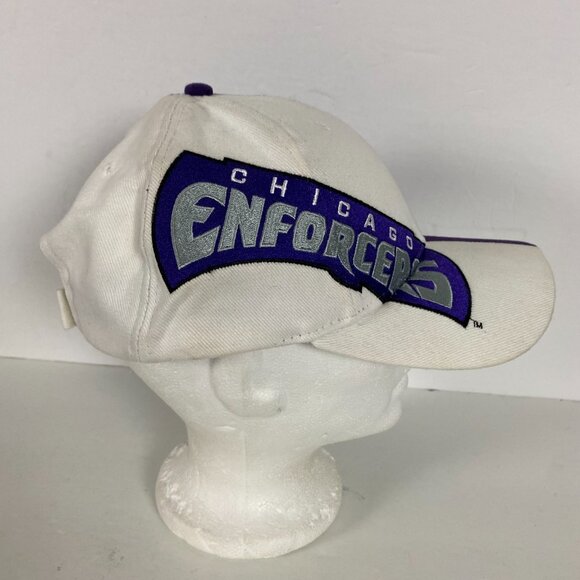 Vintage XFL Chicago Enforcers Hat Football Purple White Adjustable Baseball Cap - Picture 5 of 11